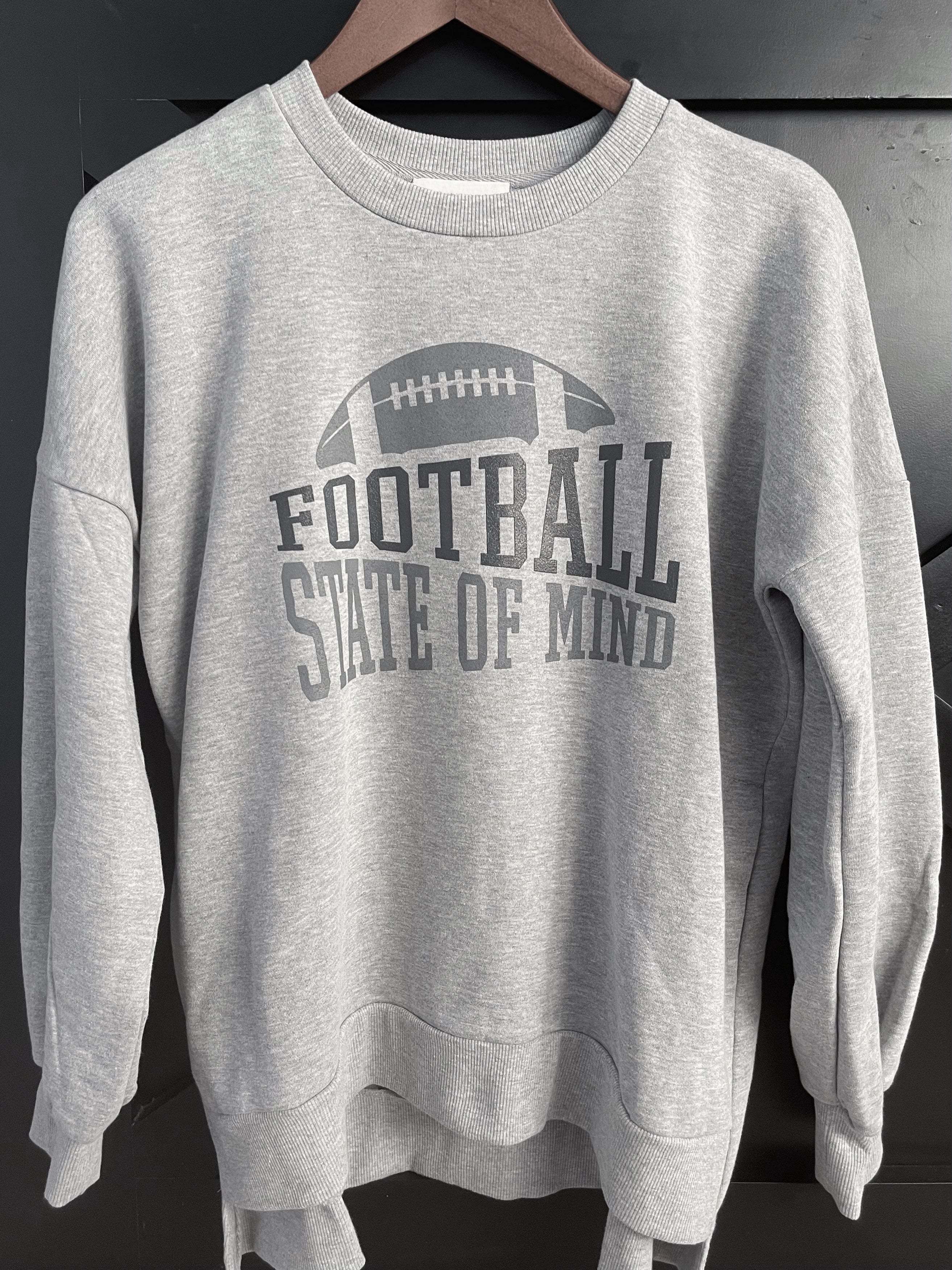 Football State of Mind Sweatshirt in Grey