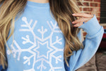 Load image into Gallery viewer, Snowflake Comfy Corded Pullover in Baby Blue
