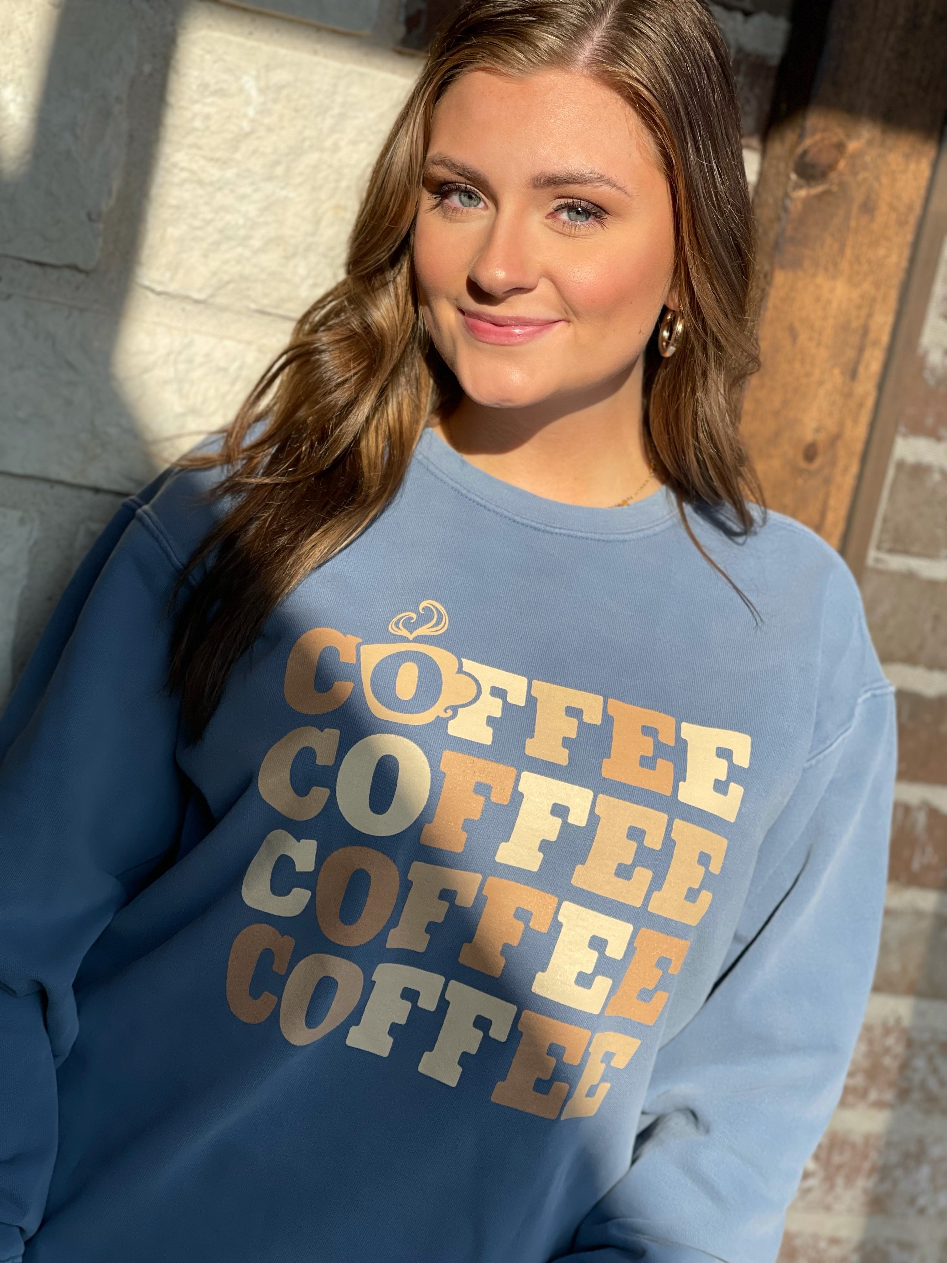 Coffee Sweatshirt in Blue Jean