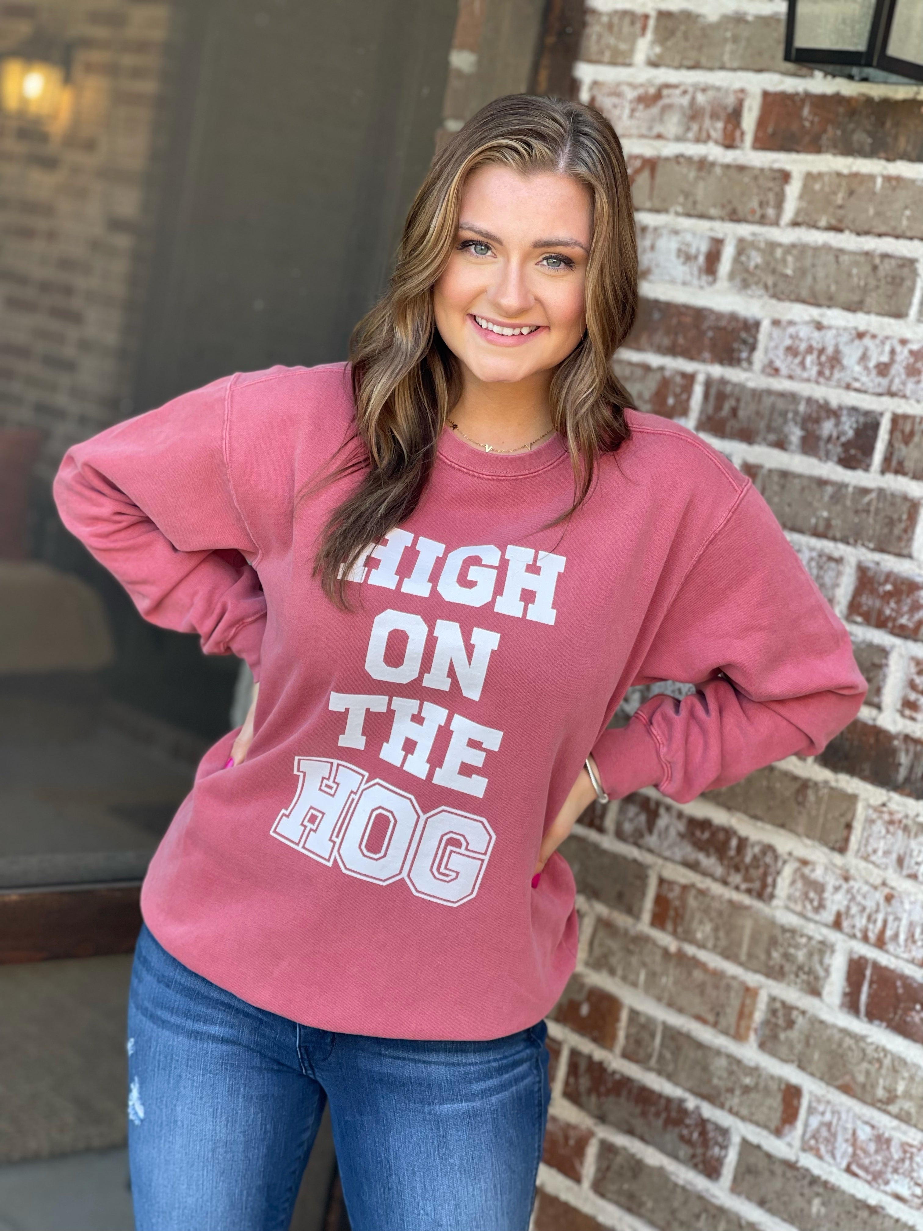 High on the Hog Sweatshirt in Red