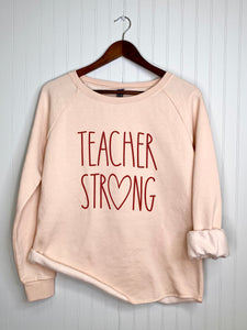 Teacher Strong Sweatshirt in Peach