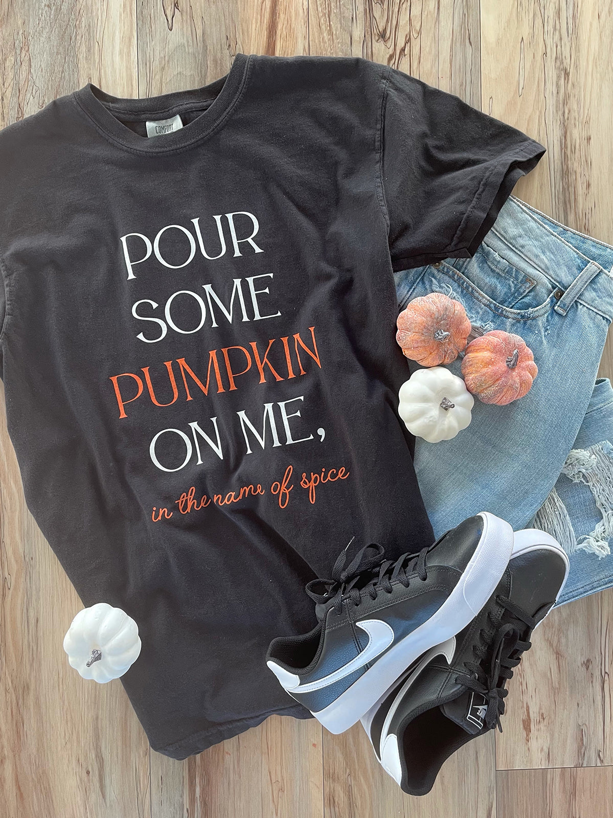 Pour Some Pumpkin Tee in Black