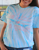 Load image into Gallery viewer, Be Kind or Be Quiet Tee in Light Blue TieDye
