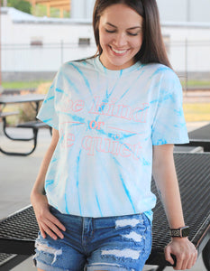 Be Kind or Be Quiet Tee in Light Blue TieDye