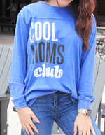 Load image into Gallery viewer, Cool Moms Club Long Sleeve Tee in Blue
