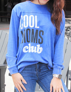 Cool Moms Club Long Sleeve Tee in Blue