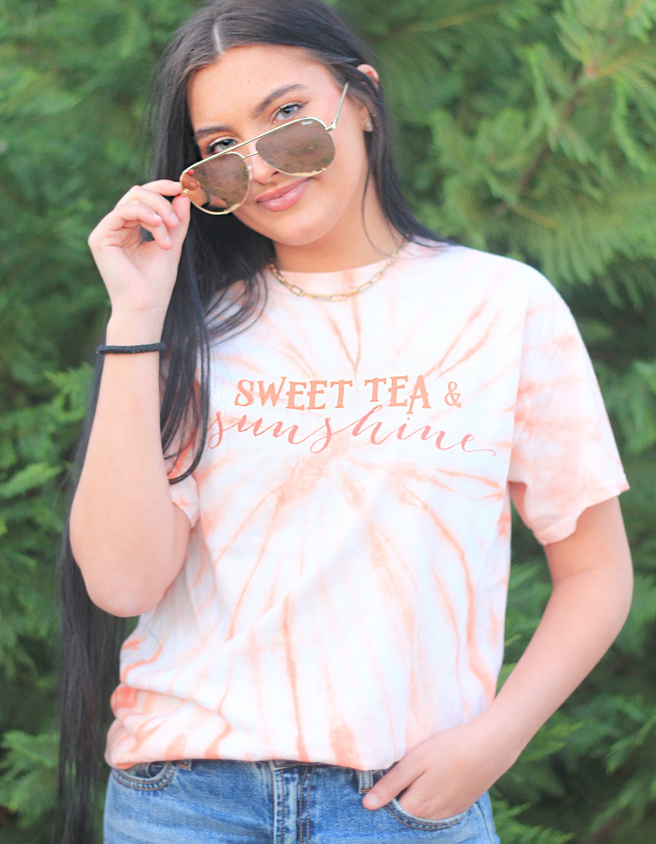 Sweet Tea & Sunshine Orange Tie-Dye Tee